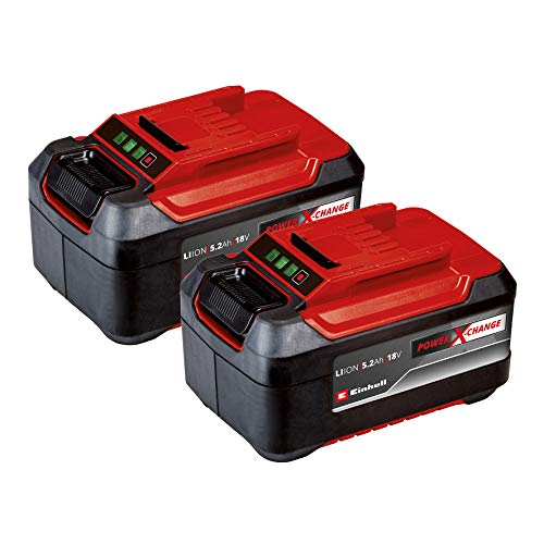 Originale Einhell 2X 18V 5,2Ah Pxc-Twinpack Due Batterie Da 5,2 Ah Power X-Change (18 V, 5200 Mah, 1260 W, Incl. Due Batterie Da 5,2 Ah, Senza Caricab