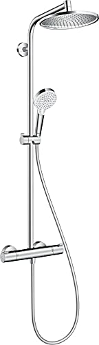 Hansgrohe Crometta S - Colonna Doccia Con Miscelatore Termostatico, Sistema Doccia (⌀ 240 Mm) Con Rubinetto, Doccetta (2 Getti), Tubo, Asta E Soffione