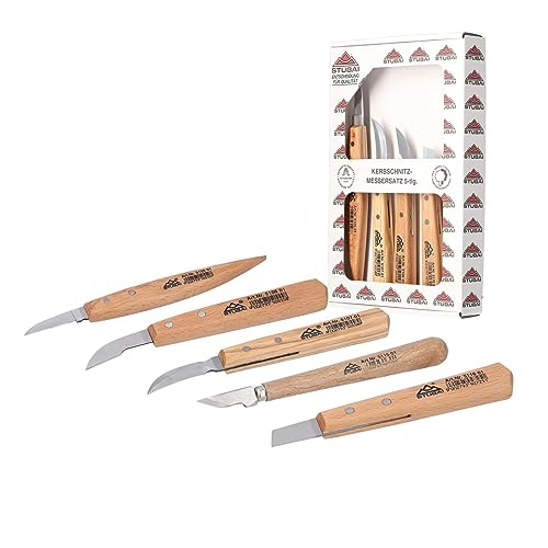 Stubai 512005 Assortimento Coltelli Per Scultori, 5 Pezzi