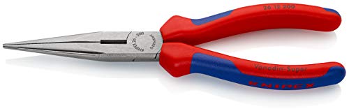 Knipex Pinza Per Meccanica - Con Becchi Mezzotondi Con Tronchese (Pinza A Becchi Di Cicogna) Bonderizzata Nera, Rivestiti In Materiale Bicomponente 20