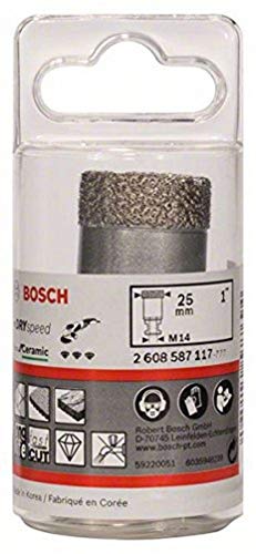 Bosch Home And Garden 1X Fresa Diamantata Best For Ceramic Dry Speed, Foratura A Secco Della Ceramica Dura, Ø 25 X 35 Mm, Accessorio Smerigliatrice An