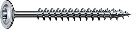 Spax 251010801805 - Viti Per Costruzioni In Legno, 8,0 X 180 Mm, 50 Pezzi, T-Star Plus, Testa Piatta, Filettatura Parziale, 4Cut, Wirox A3J, 025102080