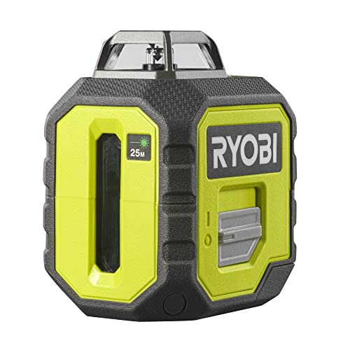 Ryobi Rb360Gll, Livella 360° Laser Verde, Batteria 18V One+ Non Inclusa, Per Lavori Di Precisione, Proiezione Linee: 1X Verticale, 1X Orizzontale 360°