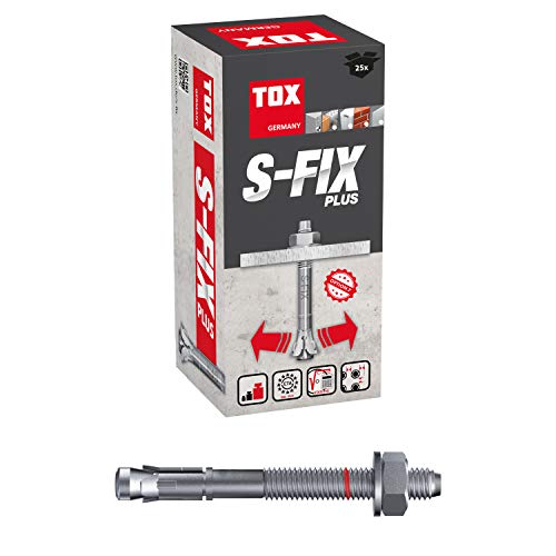 Tox Bullone Ancoraggio S-Fix Plus 53Mm, 25 Pz, 04210123, Blu, M10X120X40+53 Mm, Set Di 25 Pezzi