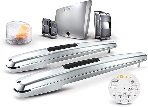 Somfy 1240653 - Motore Per Cancelli A Battente Exavia Star | Per Ante Con Un'Altezza Massima Di 2M E Una Larghezza Di 2,5M | Con 2 Telecomandi Keypop