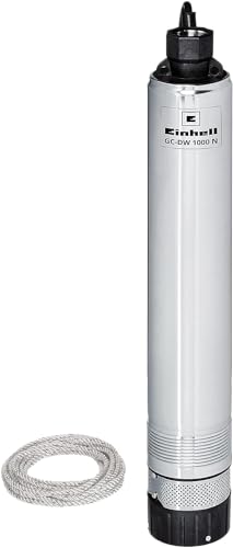 Einhell Gc-Dw 1000 N Pompa Di Profondità (1000 W, Portata Max 6500 L/H, Prevalenza 45 M, Immersione Max 19M, 6 Giranti, Incl. 22 Metri Corda)