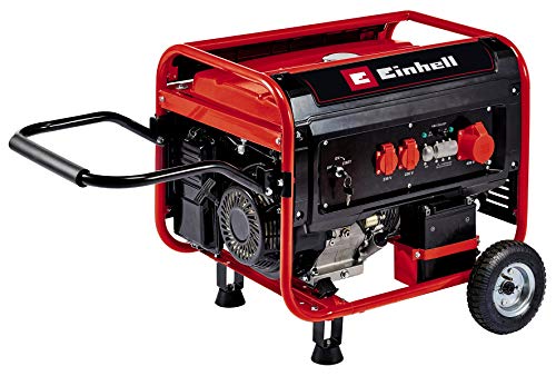 Einhell Generatore Di Energia (Benzina) Tc-Pg 55/E5 (Motore Di Trasmissione A 4 Tempi Potente, Robusto E A Basse Emissioni, 2 Prese 230 V+1 Presa 400