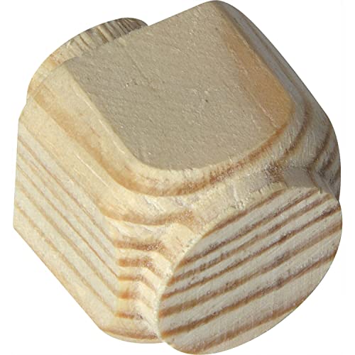 Alles Im Griff Chiodo Decorativo In Legno, 25 X 25 Mm, Coni Ø 15 Mm, Decorazione In Legno, Pino Grezzo