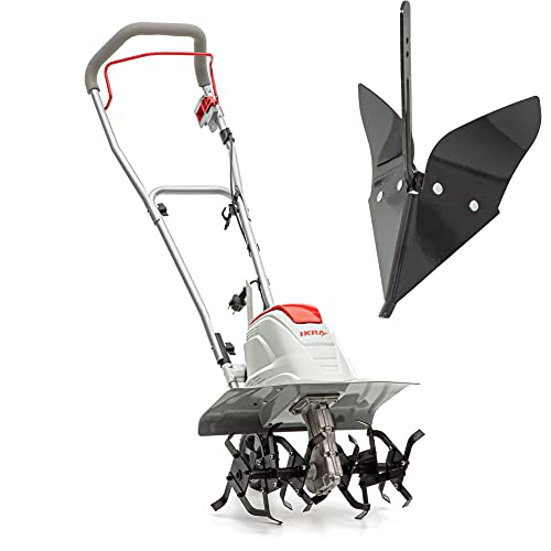 Ikra Motozappa Motocoltivatore Elettrica Fem 1500, Larghezza Flessibile 17-45Cm, Incl. Rincalzatore