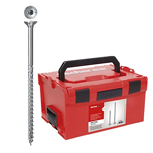 Fischer Powerfast Ii Nella L-Boxx Riutilizzabile 3.400 Viti Per Truciolato In Varie Dimensioni Con Filettatura Parziale E Azionamento Tx Per Una Lavor