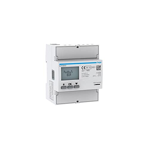 Hager Contatore Energetico 3Fase, Diretto 80A, 4M, Mid Ecr380D
