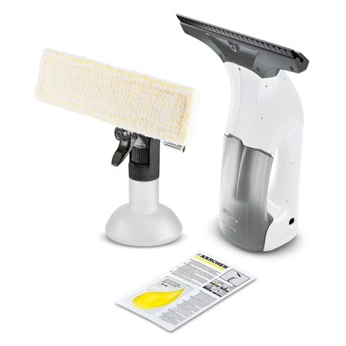 Kärcher Wv 1 Plus Lavavetri Aspiragocce, Autonomia: 20 Min., Display A Led, Serbatoio Acqua Sporca: 100 Ml, Peso: 0,5 Kg, Flacone Spray Con Panno In M