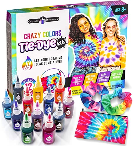 Original Stationery Color Crazy Tie Dye Kit, Set Tutto Compreso Per Ragazze 10-12 Anni Con Tutti I Colori Tie Dye Per Le Tue Magliette, Tinte Per Tess