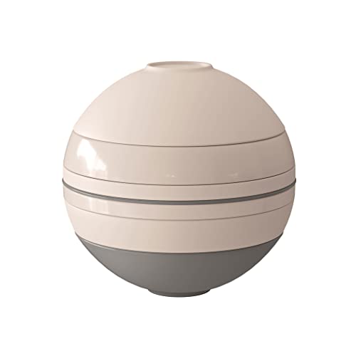 Villeroy & Boch, La Boule Beige, Set Da Tavola 7 Pezzi Per Due Persone, Porcellana Premium