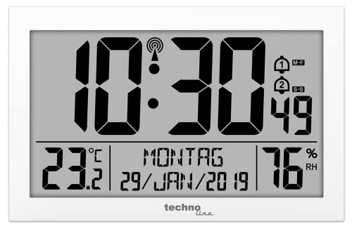 Technoline Orologio Da Parete Radio, Bianco, 225 X 24 X 143 Mm