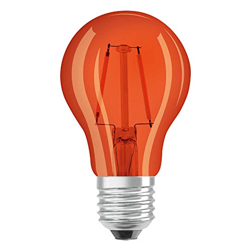 Osram Star Deco Classic A Lampadina Led, Attacco: E27, Arancione, 1500 K, 2.50 W, Equivalenti A 15 W, Led Star Deco Classic A, Opaco, Taglia Unica