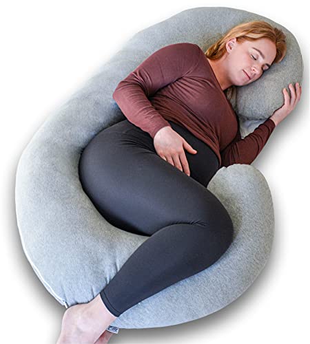 Ella Cuscino Gravidanza - Cuscino Di Maternità Per Donne Incinte, Che Allattano E Dormono Di Lato - Poliestere Con Rivestimento Cotone Rimovibile E La