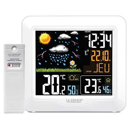La Crosse Technology - Ws6820 - Stazione Meteo Radiocontrollata Con Display Lcd Colorato - Bianco