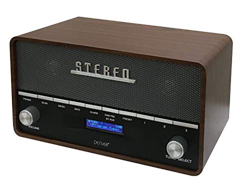 Denver Radio Digitale Dab + E Fm. Denver Dab-36. Bluetooth. Orologio, Sveglia E Funzione Sveglia. Ingresso Aux. Finitura In Legno. Volume: 10 W Rms, O