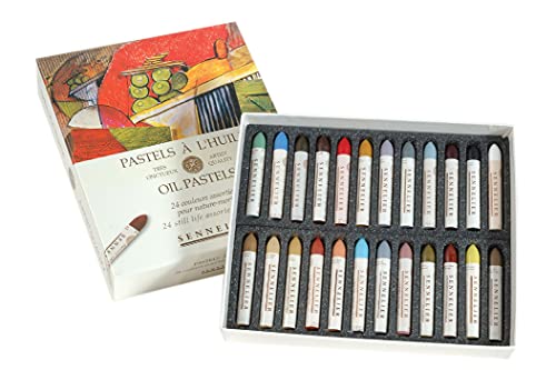 Sennelier Pastelli Ad Olio Assortiti 24/Pkg, Legno Vetro Metallo, Conteggio (Confezione Da 1)
