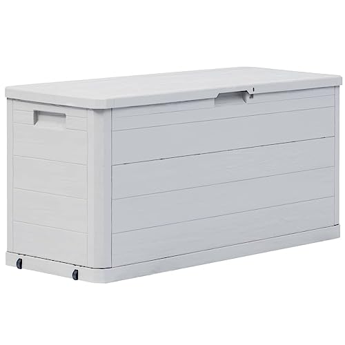 Vidaxl Baule Da Giardino 280 L Grigio Chiaro Cassetta Contenitore Cassapanca