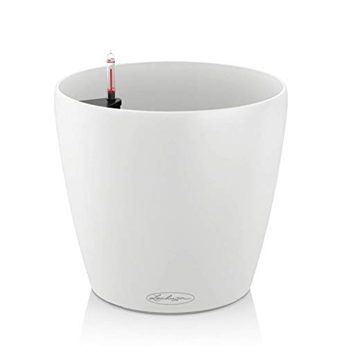Lechuza Vaso Da Tavolo Classico Color Ø21 Con Auto Irrigazione Bianco