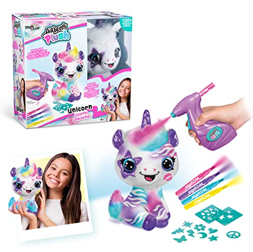 Canal Toys - Unicorno Per Personalizzare Airbrush Plush - Peluche Spray Art Con Feltri E Stencil - Da 6 Anni - Ofg 228
