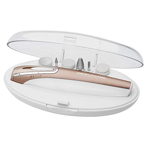 Proficare, Pc-Mps 3016, Fresa Elettrica Per Manicure E Pedicure, Con 6 Accessori Per La Cura Delle Unghie, Commutatore A 4 Velocità, Luce Led, Pratica