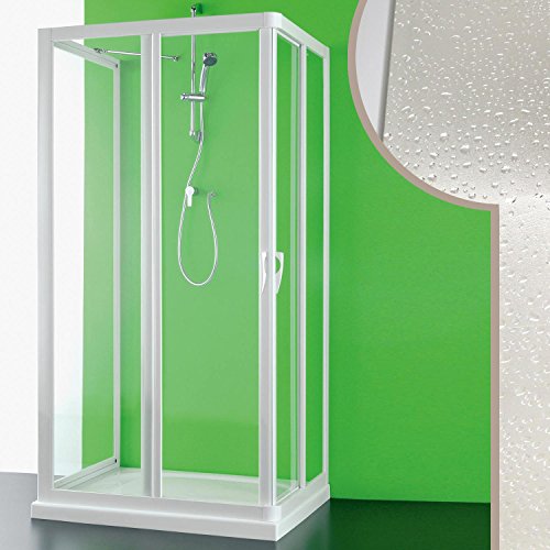 Box Doccia 3 Lati 80X80X80 Cm In Acrilico Mod.Venere Con Apertura Centrale