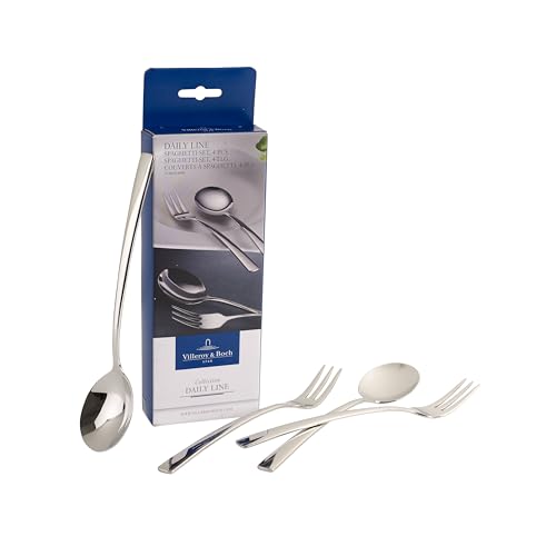 Villeroy & Boch Daily Line Specials Set Per Spaghetti, Acciaio Inox 18/10, 4 Pezzi