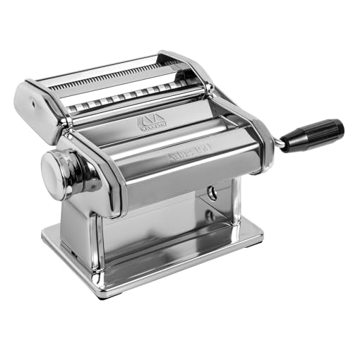 Marcato Macchina Per La Pasta, Atlas 150, Pasta Maker, Pasta Fresca, Lasagne, Fettuccine, Tagliolini, Acciaio Cromato, Compatibile Con 11 Formati Extr