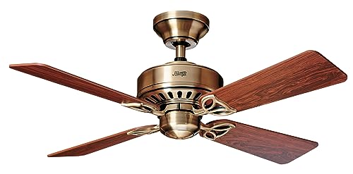 Hunter Fan Ventilatore Da Soffitto Bayport 107 Cm Per Interni, Con Catena A Strappo, 4 Pale Intercambiabili In Palissandro E Rovere, Ideale Per Estate