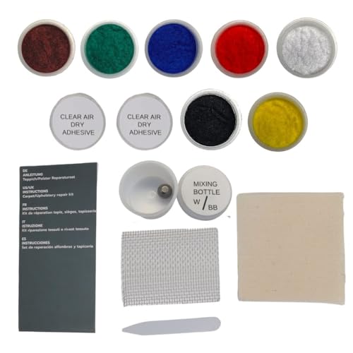 1-2-3 Repair Kit Di Riparazione Tappeti E Poltrone I Riparazione Divani Tappezzeria I Colla Per Tessuti I Colla Tappezzeria Auto (Multicolore - 8 A 10
