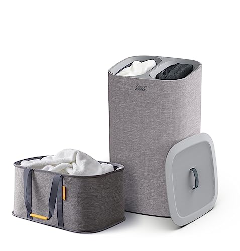 Joseph Joseph Laundry 2 Piece Set - Hold-All 35L Borsa Porta Biancheria Pieghevole + Tota 60L Cesto Separatore Per La Biancheria A 2 Scomparti Con Sac