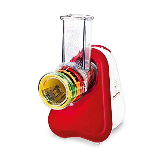 Moulinex Dj756G15 Fresh Express Plus Grattugia Elettrica, 5 Funzioni Rosso, Bianco