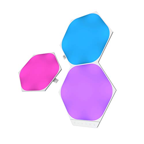 Nanoleaf Shapes Hexagon Expansion Pack, 3 Esagoni Led Aggiuntivi Rgbw - Applique Da Parete Interno Modulari, Luci Led 16M Colori Wifi, Funziona Con Al