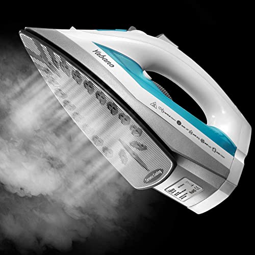 Yabano Ferro Da Stiro - 2400W, 350 Ml - Teal (Tecnologia Anticalcare, Piastra Ceramica Ad Alta Scorrevolezza, Antigoccia Tecnología, Autopulente)