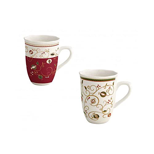 Brandani Set Di 2 Tazze (Mug) In Porcellana Collezione Tempo Di Festa Art. 53272
