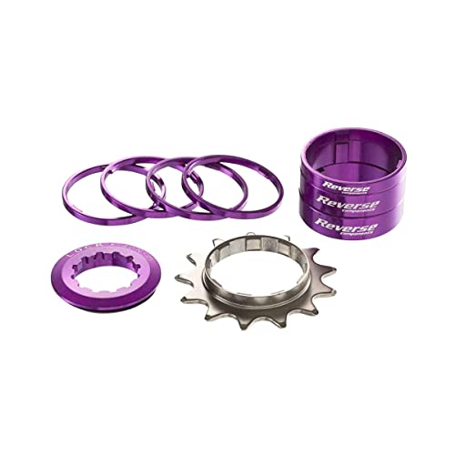Kit Single Speed Con Pignone 13 Denti Reverse Components Colore Viola
