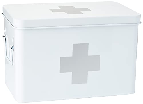 Zeller 18119 Scatola Per Medicinali, Metallo, Bianco, 32X19.5X20 Cm