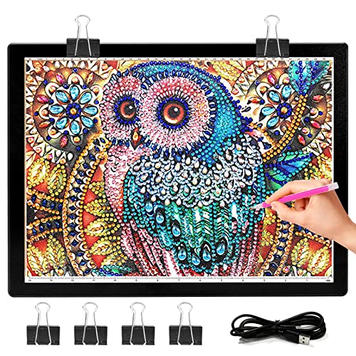 A3 Light Pad Tracing Light Board Drawing Light Box 2Nd Gen Diamond Painting Light Pad Stepless Dimming Diamond Art Light Board For Artcraft Weeding Vi