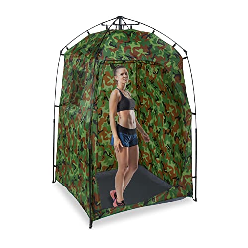 Relaxdays Tenda Camerino Popup, Cabina Verticale, Campeggio E Giardino, 228X140X140Cm, Poliestere Idrorepellente, Verde, 1 Pz