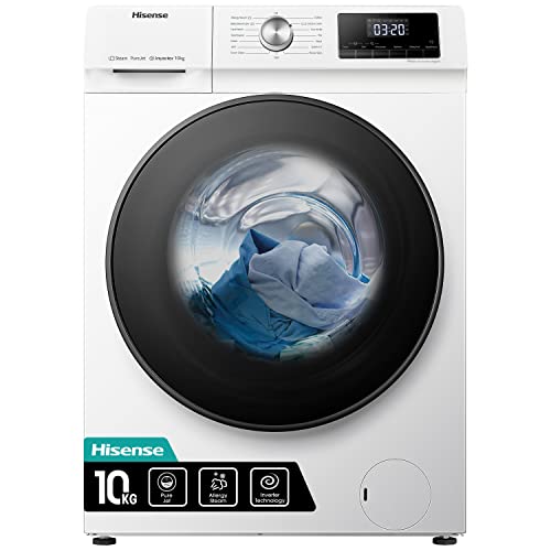 Hisense Wfqa1014Evjm - Lavatrice Da 10 Kg, 1400 Giri, Vapore, Inverter [Classe Energetica A]