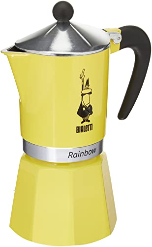 Bialetti Rainbow Caffettiera Colorata, Alluminio, Giallo, 6 Tazze