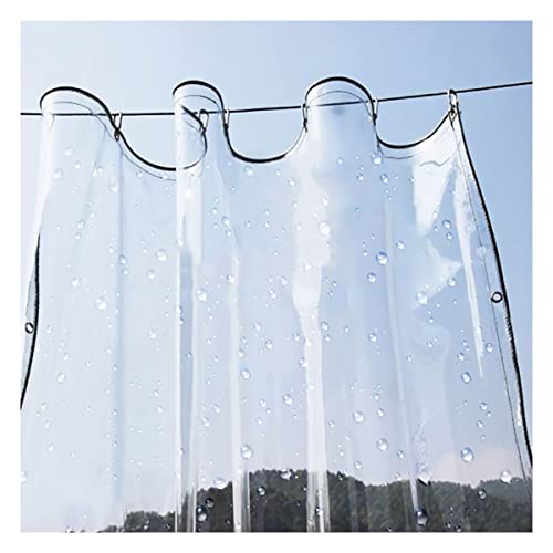 Telone Trasparente Impermeabile Con Occhiellato, 0.3Mm Antistrappo Antipioggia Telone In Pvc, Coprire Da Esterno Proteggere Per Balcone, Gazebo, Serra