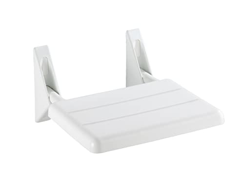 Wenko Sedile Doccia Ribaltabile Secura - Sedile Richiudibile Per Doccia, Portata 120 Kg, Abs, 35 X 19 X 36 Cm, Bianco