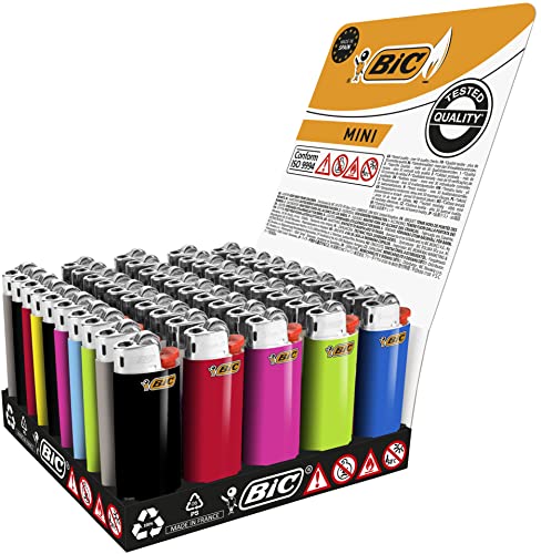 50 Accendini Bic J25 A Colori Con Pietrina