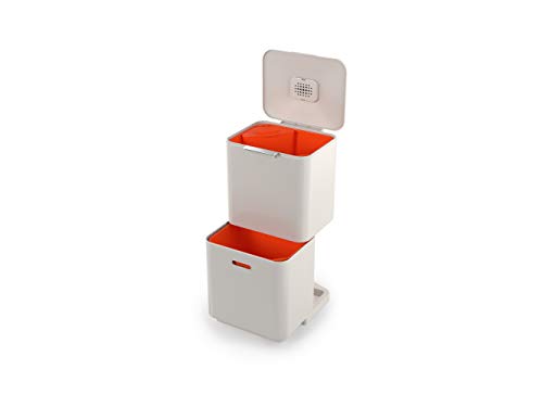 Joseph Joseph Totem Max - Pattumiera Da Cucina Con Coperchio E Filtro Anti-Odore, Bidone Per Raccolta Differenziata, Sistema Di Separazione Con 3 Scom