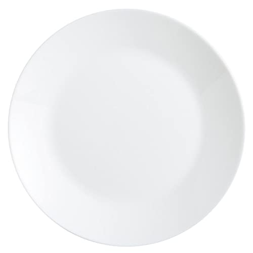Arcopal - Zelie, Set 12 Piatti Piani, Servizio Da Tavola In Vetro Opale Extra Resistente, 25Cm, Bianco