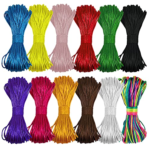 Ewparts 12 Bundles 1.5Mm Cotton Threads For Bracelets/Cordino Di Seta Rattail Cordini Braccialetto Della Collana Che Borda Il Cavo Per La Fabbricazion